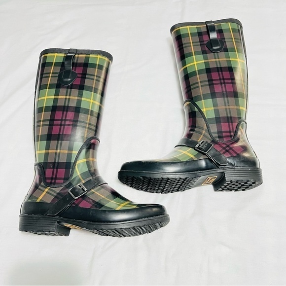 L.L. Bean Shoes - L.L. Bean Plaid Wellie Rain Boots